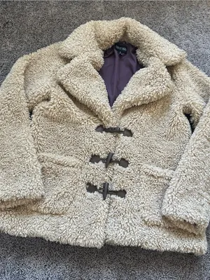 Dolls Kill Cream Teddy Toggle Coat thumbnail 3