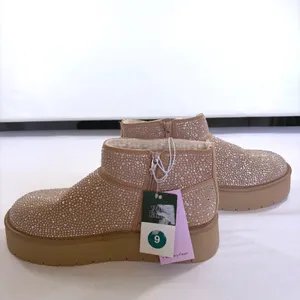 Wild Fable Rhinestone Platform Ankle Boots Tan Crystal‎ Memory Foam Womens 9 NEW thumbnail 4