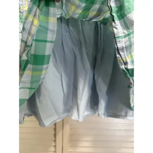 Mini Skirt Plaid Size L/XL A-Line Lined‎ Ruffle Green/Yellow Smocked Waist thumbnail 3