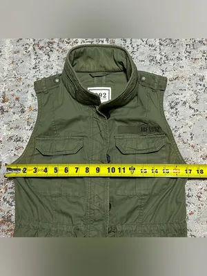Abercrombie & Fitch 1892 olive green cotton utility vest Medium thumbnail 5