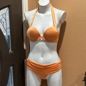 Victoria’s Secret orange padded two piece swimsuit thumbnail 2