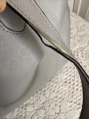 Kate Spade Light gray Saffiano Leather Tote shoulder bag purse thumbnail 9