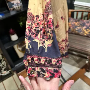 Free People Sierra Valley Shirt Dress – Gold Combo, Paisley Floral, Size Medium thumbnail 10