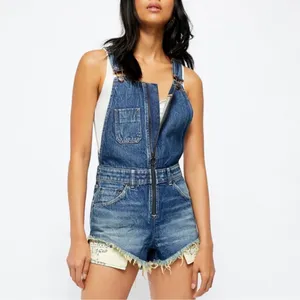 Free People Sunkissed Denim‎ Short Overalls Zip Front Jean Shortalls NEW Size 2 thumbnail 11