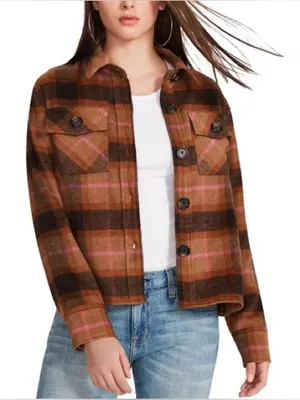 BB Dakota x Steve Madden plaid shacket top S thumbnail 1