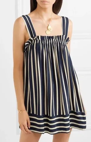 Faithful The Brand Ocean Dip Dress in Mazur Stripe Print thumbnail 1
