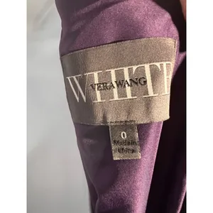 White by Vera Wang One Shoulder Maxi Dress Purple 0 Bridesmaid Formal‎ Evening thumbnail 3