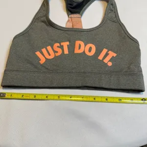 Nike Just Do It Sports Bra Gray Peach‎ Racerback Medium Support Workout Gym thumbnail 5
