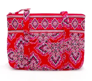 Vera Bradley Little Betsy Tote Bag Frankly Scarlet Red Pink Quilted Cotton 2008 thumbnail 1