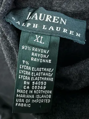 Lauren Ralph Lauren Dark Grey Knit Jersey Turtleneck Short-Sleeve Top thumbnail 3