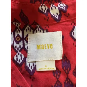 Anthropologie Maeve Women Sz 6 Button Down Lightweight Shirt Rayon‎ Short Sleeve thumbnail 3