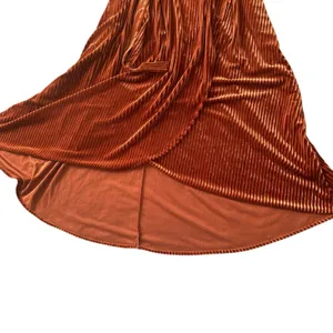 Women's‎ Formal Rust Colored V-neck Ribbed High Low Velvet Wrap Dress Sz Medium thumbnail 4
