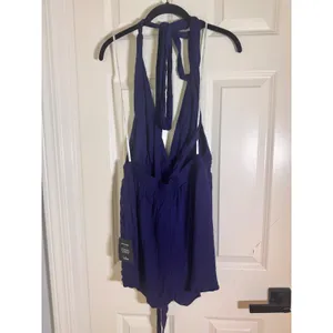 Lulus Milos Navy Blue Convertible Halter Romper M NWT thumbnail 5