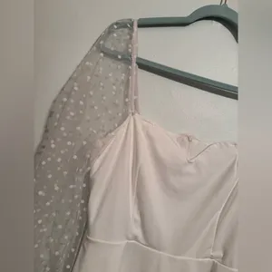 White Bubble Sleeve Dress Size L thumbnail 4