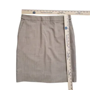 Twinhill Skirt Womens 6 Beige Wool Blend Crosshatch Business thumbnail 6