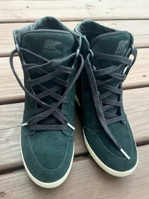 Sorel Black Suede High-Top Wedge Sneaker thumbnail 14