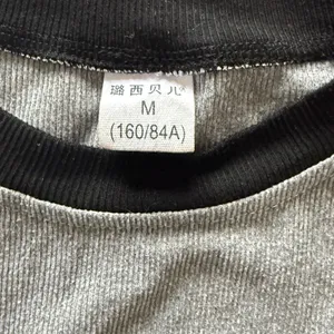 Y2K Style Raglan Long Sleeve Cropped Crew Neck Ribbed Black And Gray Shirt Top M thumbnail 5