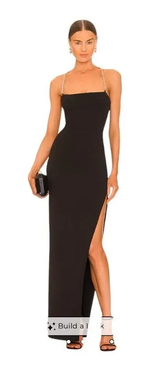 Nookie - Estelle Chain Strap Backless Gold Chain Straps Evening Dress Sz Xs thumbnail 1