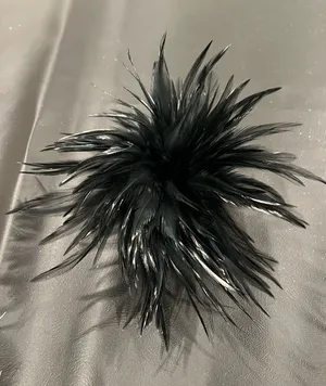 Black feather hair clip with silver clip #goth #alternative thumbnail 1