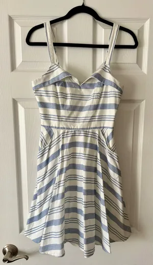 Altar'd State Blue and White Striped Pocket Sundress thumbnail 1