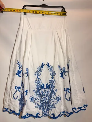 Anthropologie White Cotton Cutwork Embroidered Lined Midi Skirt Size S thumbnail 3