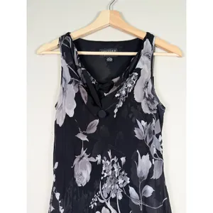 Spenser‎ Jeremy Silk Floral Maxi Dress Black White Beaded Cowl Neck Sz 6 thumbnail 4