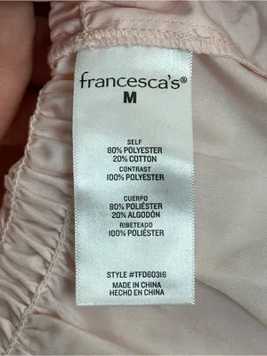 Mi Ami Francesca’s Pink Puff Sleeve Smocked Peplum Top Women’s M NWT thumbnail 9