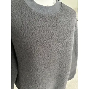 New Everlane Black Fleece Oversized Teddy Crewneck Sweater Small thumbnail 6