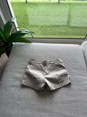 Banana Republic Women's‎ Button-Accent Shorts in Burgundy and Khaki thumbnail 3