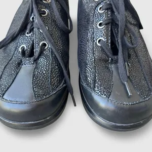 Ziera Alley 40W Black Textured Leather Lace Up Comfort Shoes Super Support thumbnail 3