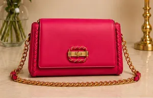 Elegant Hot Pink Chain Shoulder Bag thumbnail 1