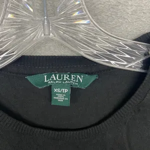 Lauren Ralph Lauren Shirt Womens Extra Small‎ Black Crew Neck Millitary Tee thumbnail 2