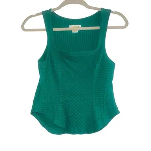 ✨Anthropologie MAEVE Sleeveless Square-neck Sz XS Tank Top In Green✨ thumbnail 4