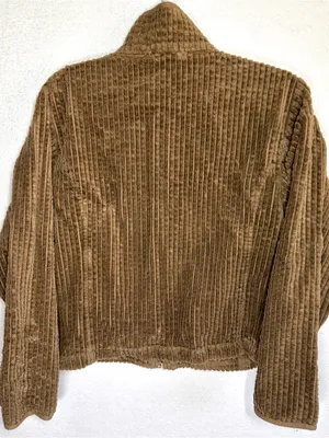 Woolrich Short Jacket Womens L Brown Full Zip Wide Corduroy Pockets 100% Cotton thumbnail 6