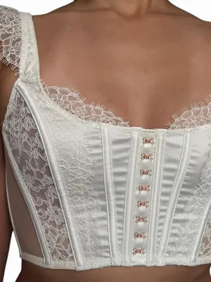 Victoria's Secret Lace Satin Corset Top thumbnail 1