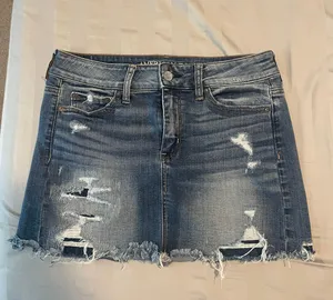 American Eagle Distressed Jean Skirt thumbnail 1