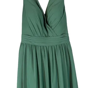 Azazie Kora Dark Green A-Line Pleated Chiffon Bridesmaid Prom Dress Sz A2 thumbnail 5