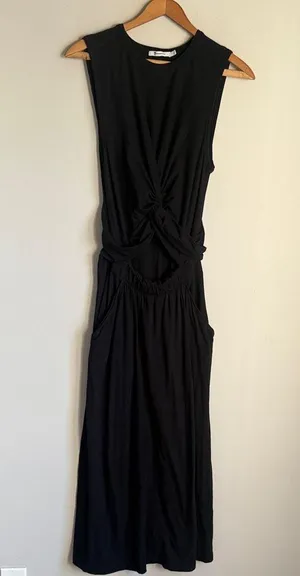 ALEXANDER WANG Cotton Jersey Twist Front Muscle Dress Medium thumbnail 2