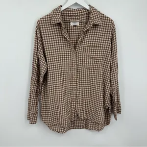American Eagle Outfitters Brown Button Up Flannel Size Medium Rodeo Boho thumbnail 10