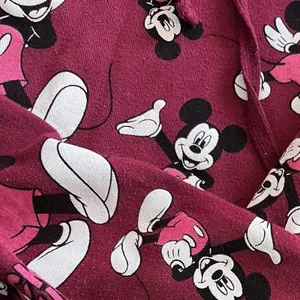 Disney Mickey Mouse Women’s Hoodie Cropped Burgundy Medium M Cotton Blend Casual thumbnail 3