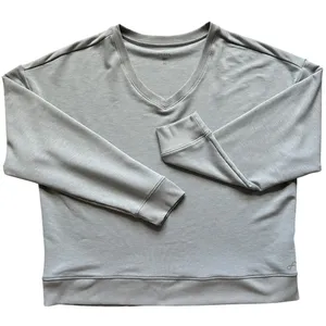 Freely V-Neck Relaxed Sweatshirt XL Gray Lightweight Comfy Sustainable Fabric‎ thumbnail 1
