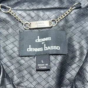 Dennis by Dennis Brasso Black Faux Leather Women's‎ Jacket Large Diamond thumbnail 5