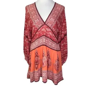 Free People Women's Revolve Luna Scarf Printed Boho Dress Small NWT v6x thumbnail 6