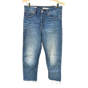 Levi’s 26” Wedgie Straight high waisted button fly raw hem jeans. thumbnail 3
