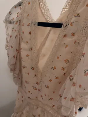 Here Comes the Sun Boutique Cream & Floral Lace Romper thumbnail 5