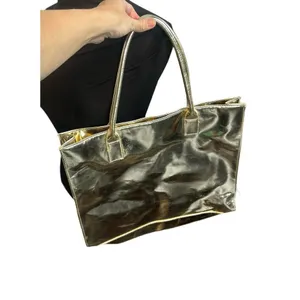 Golden metallic shoulder Handbag unbranded 15x12” Gold thumbnail 9