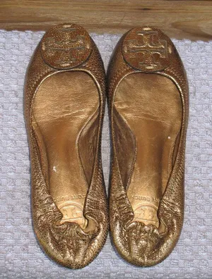 Tory Burch Metallic Leather Flats thumbnail 1