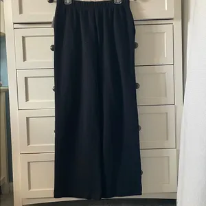 NWT Old Navy Wide Leg Sweatpants Black Jack Lounge Athleisure Comfy Joggers - S thumbnail 7