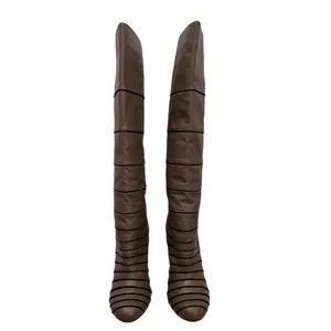 L.A.M.B Gwen Stafani Tan Brown Leather‎ Knee High Stiletto Boots 7.5 thumbnail 3