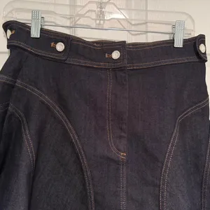 Pilcro Anthropologie Denim Mini‎ Skirt Dark Wash Y2K Preppy A-Line Size 6 NWT thumbnail 3